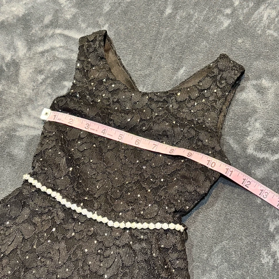 Vestido de fiesta de Navidad Speechless para niñas talla 8 negro brillante iglesia Foto 4 de 4