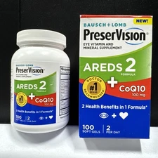 PreserVision AREDS 2 CoQ10👀Vitamin/Mineral+❤️ Health - 100 Softgels *Exp.05/26+