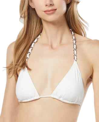 NWT Michael Kors Women's Chain-Trim String Triangle Bikini Top Sz M $100 9B681
