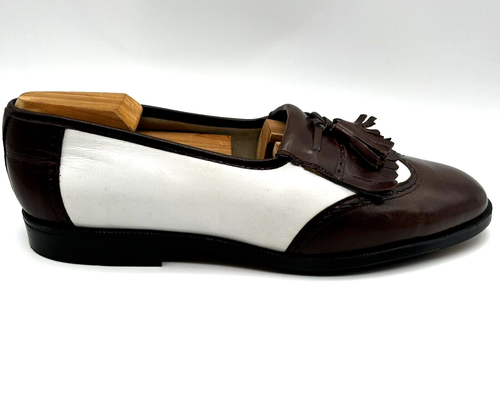 Zapatos de vestir mocasines con borlas sin cordones bloques de color de cuero para hombre Stacy Adams talla 9 - Imagen 4 de 10