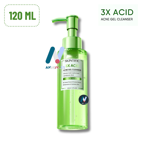 SKINTIFIC 3X Acid Acne Gel Cleanser Salicylic Oily Skin Moisture Cool Calm 120ml - Picture 8 of 23