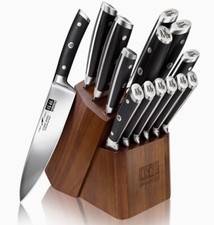 SHAN ZU Ceppo Coltelli da Cucina, 14 Pezzi Set Coltelli in Acciaio Inox Tedesco