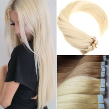 8A Russian Tape In THICK 100% Remy Human Hair Extensions Full Head 14"-24" US390