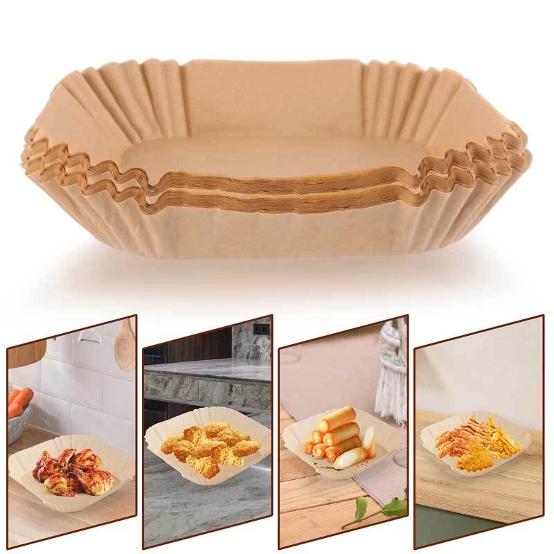 Air Fryer Liners 100/200/400 Pcs Disposable Parchment Paper Liner Non Stick Food Air Fryer Liners 100/200/400 Pcs Disposable Parchment Paper Liner Non Stick Food