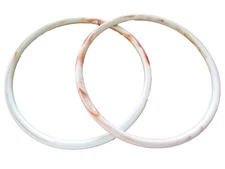 Pair of 9" White & Rust Marbella Plastic Macrame Craft Handbag Purse Handles