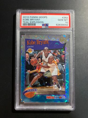 KOBE BRYANT 2019-20 NBA HOOPS #282 TEAL EXPLOSION LAKERS PSA 10 GEM MINT - Picture 1 of 2