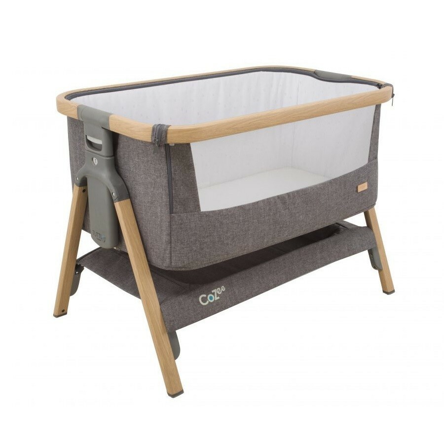 Tutti Bambini CoZee Air Bedside Crib Oak and Charcoal 2112073590 for