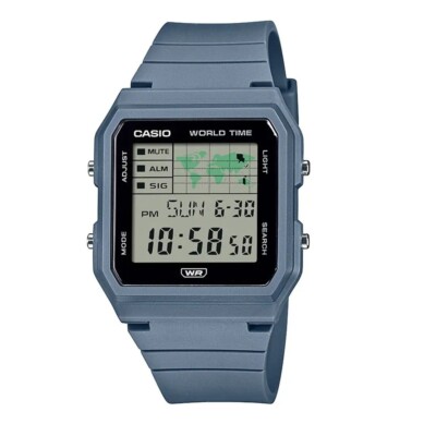 Casio Uhr LF-30W-2AEF Digital Weltkarte Multifunktion Blau Resin Armband