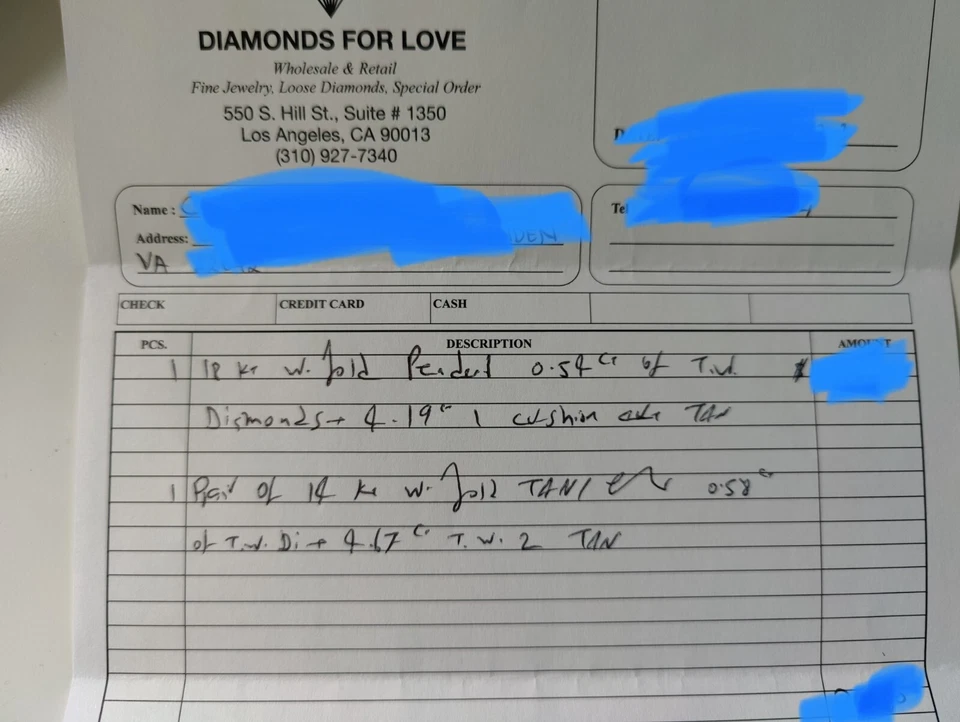 Pendant Necklace with 4.19 ct TANZANITE 0.54 CT DIAMONDS 18k white GOLD - Image 2 of 2