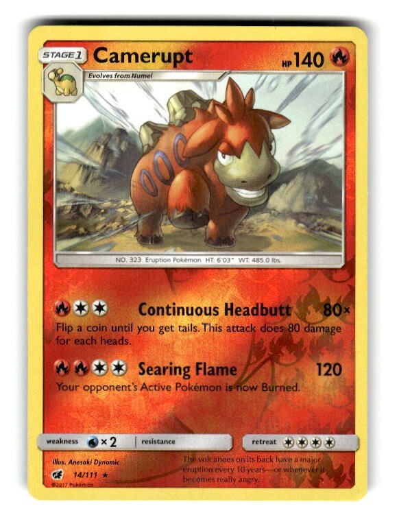 Pokemon Crimson Invasion Camerupt 14/111 Reverse Holo