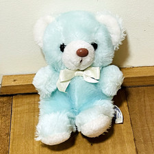Russ Berrie Huggy Bear Vtg Blue Teal Plush 5" Rattle Pastel Stuffed 293 Korea