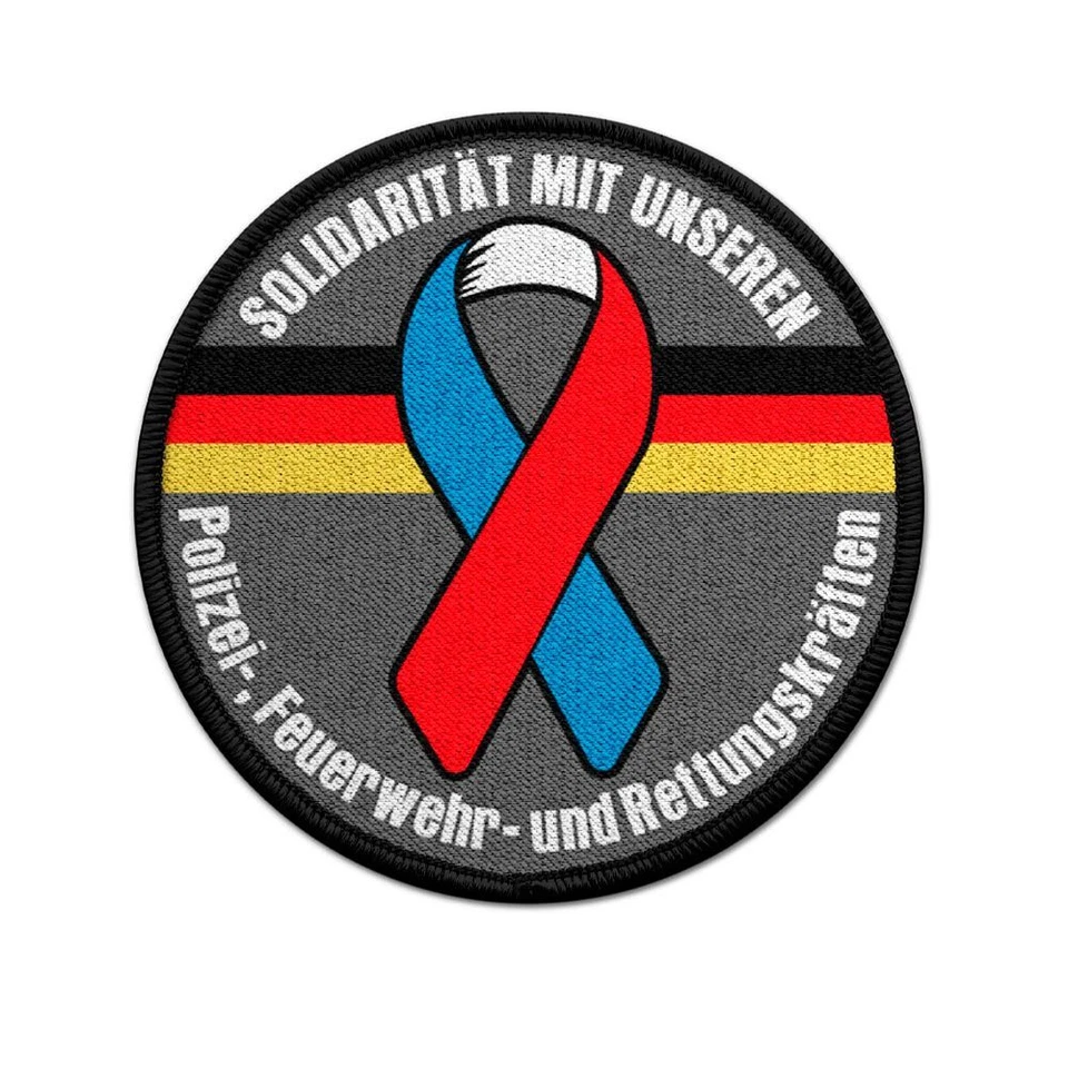 ALFASHIRT Patch Schutzschleife Solidarität mit unseren Polizei- Feuerwehr #24613