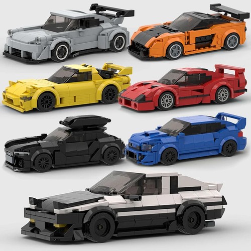 MOC Speed Champions AE86 Cars Racers Building Blocks Sets City Vehicle Model DIY