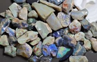 Australian Lightning Ridge NSW opal rough parcel 206 cts blue purple green lot