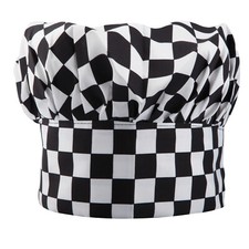 TRIXES Black & White Checked Chef Hat NEW Gingham Cooking Hats for the Kitchen