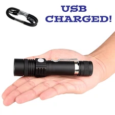 LED 3Modes USB Rechargeable Flashlight Torch Zoom Lamp Light battery