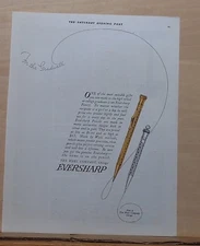 1921 magazine ad for Eversharp mechanical pencils from Wahl - gold & silver