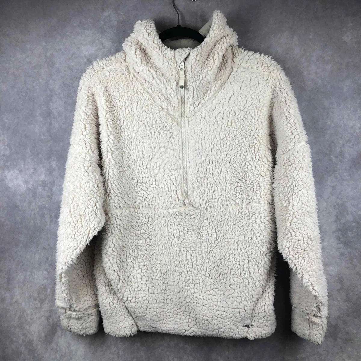 Prana Jacket Womens Small Permafrost Half Zip Fleece Cream Hooded
