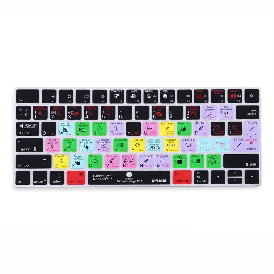 XSKN US/EU InDesign Shortcuts Keyboard Cover Skin for Apple Magic Keyboard A1644 - Image 2 of 4