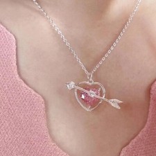 Elegant Heart Necklace Pendant Cubic Zircon Women Jewelry Gifts