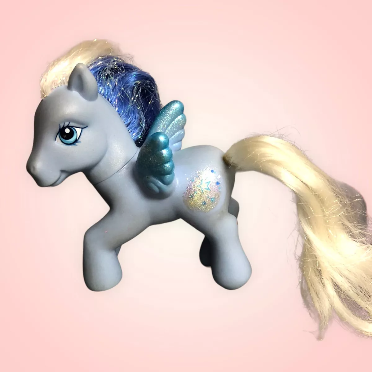 My Little Pony G3 MLP Silver Glow Pegasus Tinsel Hair Blue eBay