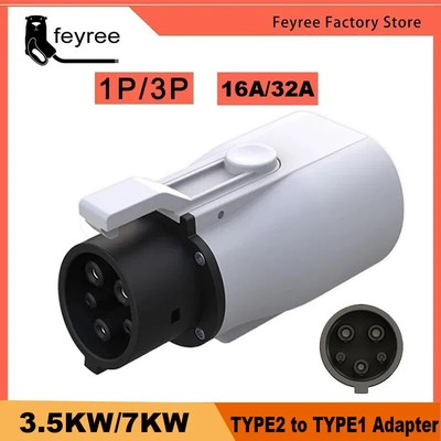 Type 2 to Type 1 Adapter IEC 62196-2 to J1772 EV Charger Adapter for Vehicle