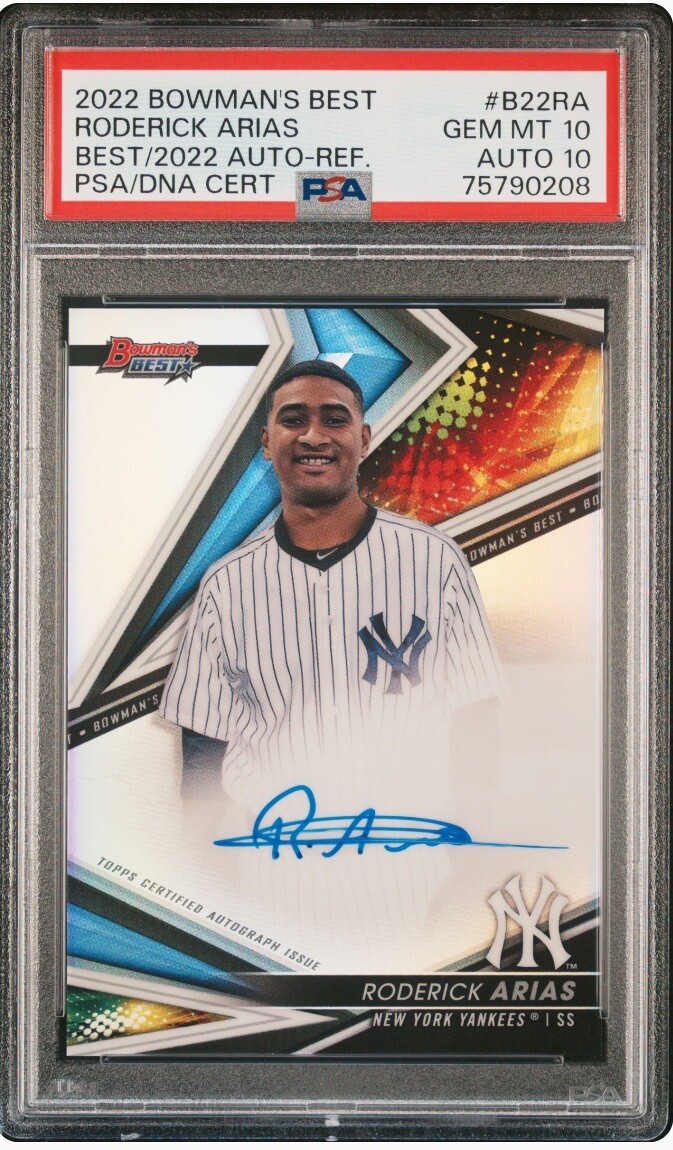 2022 Bowman's Best Best of 2022 Roderick Arias Refractor Auto PSA 10 GEM #B22-RA