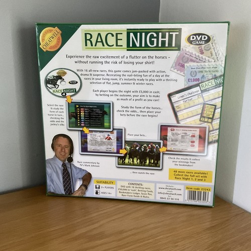 Host Your Own Race Night DVD Board Game Horse Racing Cheatwell Games New Sealed - Picture 2 of 10