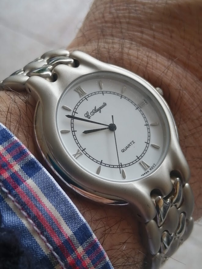 Montre Homme C.Auguste Quartz Classique en Métal Argenté et Étanche
