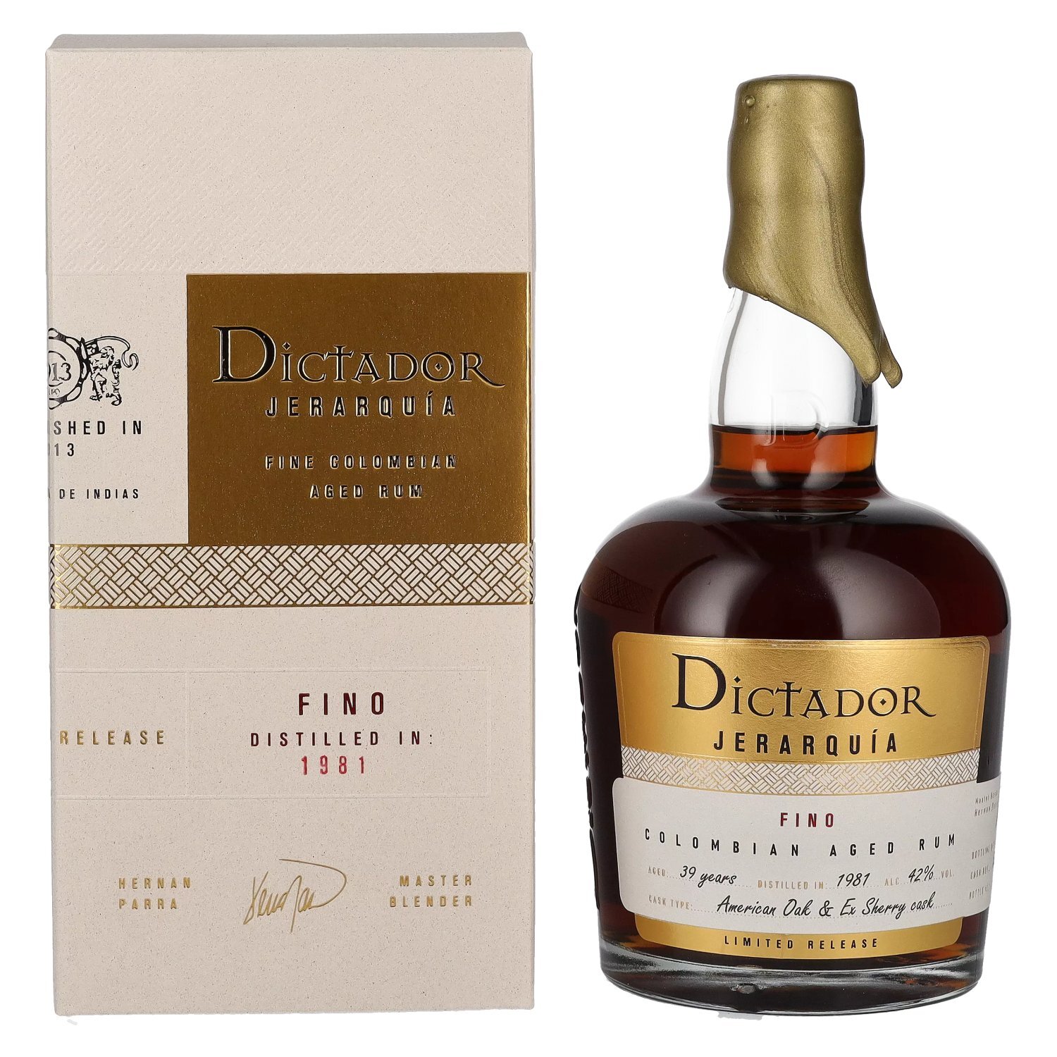 Dictador JERARQUÍA 39 Years Old FINO Colombian Aged Rum 1981