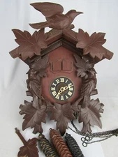 VINTAGE cuckoo clock GERMANY Black Forest EMPEROR WALTZ double door musical