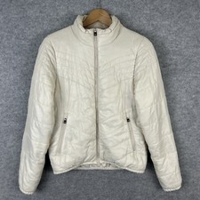 Vintage Nike Jacket Womens Small S Zip Athletic Dept Y2k Quilted Puffer White