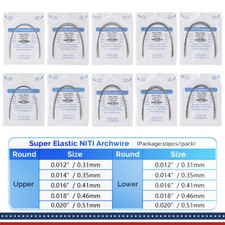 Dental Orthodontic Super Elastic Niti Round Arch Wires 012-020 Upper/ Lower