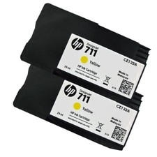 2PK Genuine HP 711 29ml Yellow Designerjet T100 24-in T525 24-in T520 24-inT520