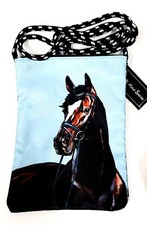 NEW BLUE,BLACK,RED,PINK STALLION HORSE POLYESTER,ZIP,POUCH,BAG,CROSSBODY