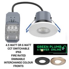 Kosnic Mauna CCT 6 Watt Switchable IP65 Round Sq Satin-Black-Antique Brass Slim