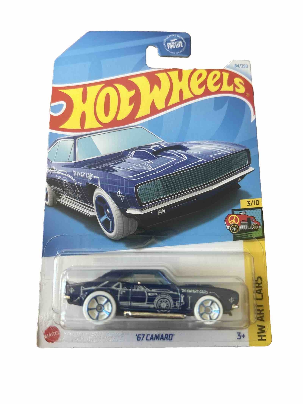 Hot Wheels  ‘67 Camaro Blue W/ White Line Art  84/250 - 2024 HW Art Cars