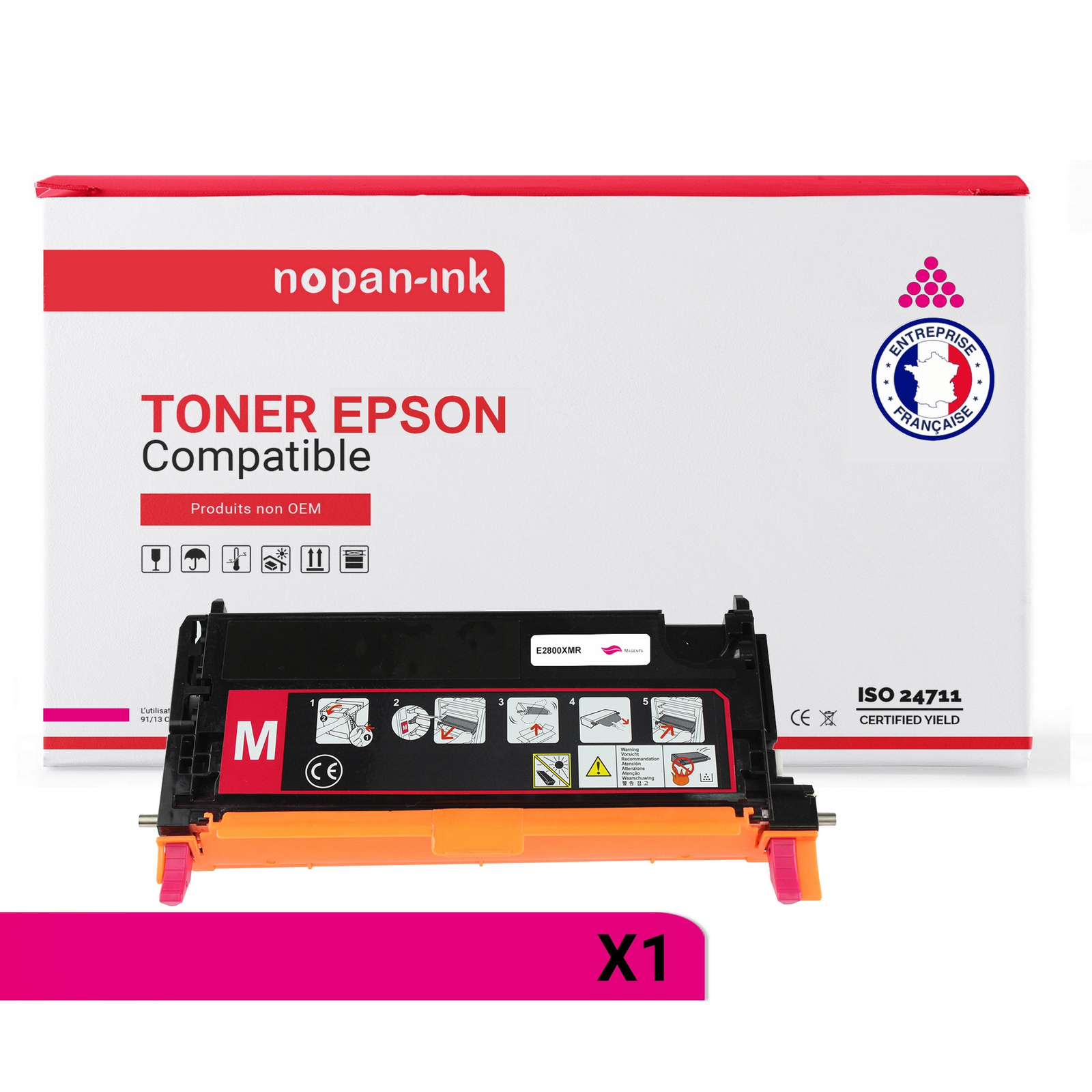 Toner C13S051159 magenta compatible EPSON x1 - Cartouche de rechange laser couleur NOPAN-INK