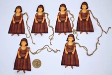 6-Fall-Autumn-Primitive Girl-Harvest-Farmhouse-Linen Cardstock-Gift-Hang-Tags