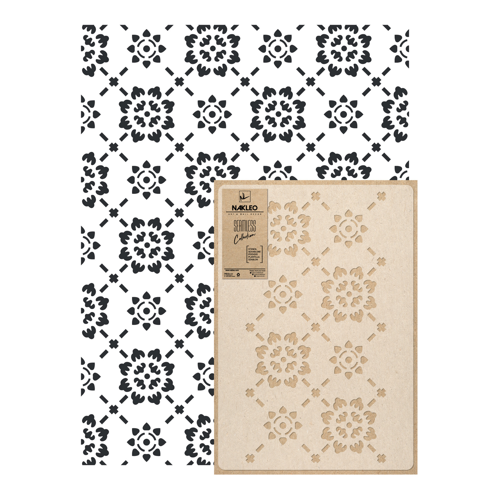 Pochoir sans couture Padova en plastique durable 65x95cm pour finitions haut de gamme