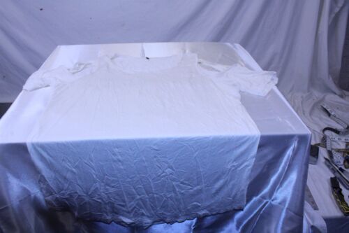 Shirt Open Shoulder Short Sleeve Off White Blouse Very Soft Size XXL