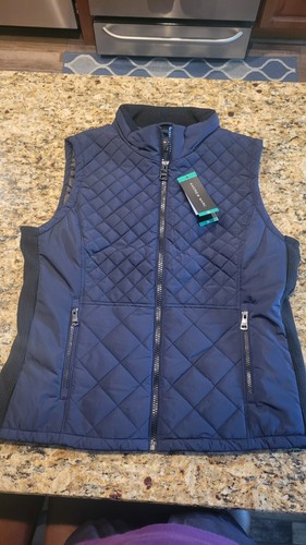 Andrew Marc Damen ärmellose dunkelblaue Jacke - XL - gesteppte Taschen vorne - Bild 3 von 6