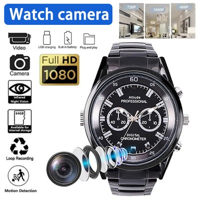 64/32GB Mini Camera Smart Watch Voice video Recorder 1080P HD DV Security Cam