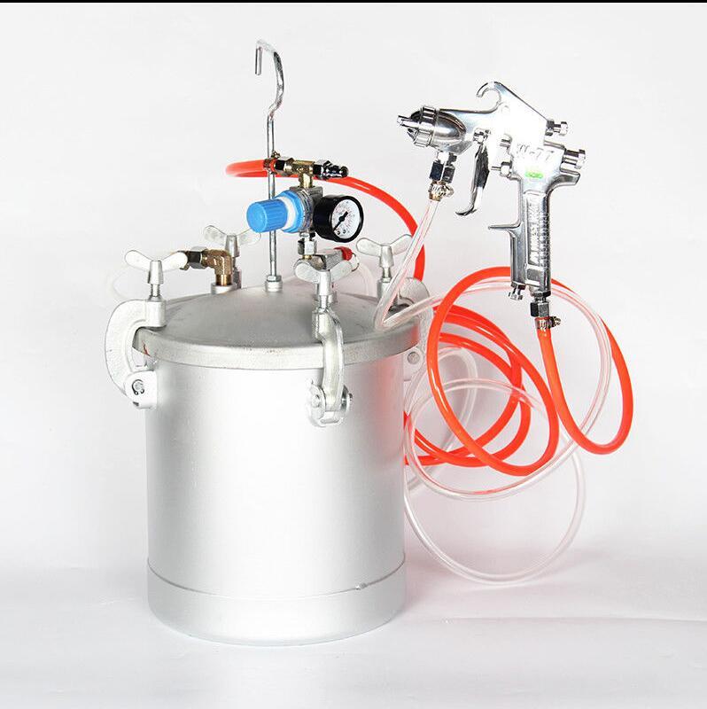 10L Pressure Pot Spray Gun Tank Hose Gauge Set Air spraying tool 3.0mm Nozzle