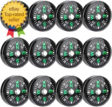 50 Pieces Mini Compass Small Button for Kids 20Mm Bulk Hiking Liquid Filled
