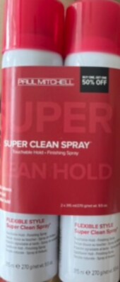 Paul Mitchell Flexible Style Super Clean Spray 9.5 oz Each 2 Pack~NEW BUY NOW!!!