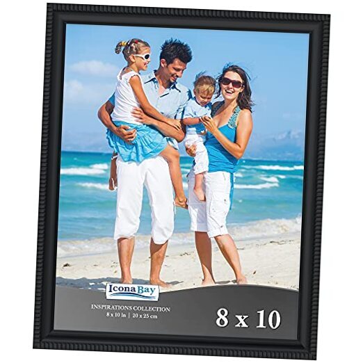 Picture Frame Beautifully Detailed Molding, Contemporary Picture 8x10 Black