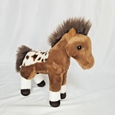 Aurora Dakota Pinto Spotted Horse Pony Stuffed Animal plush 10"