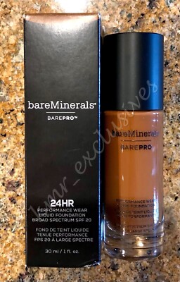 NIB bareMinerals Barepro 24HR Performance Wear Liquid Foundation in Espresso 27