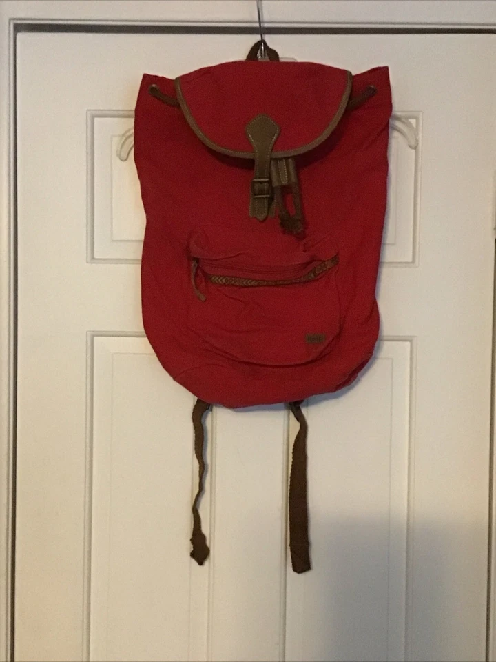 Mochila de algodón con correas ajustables Roots roja Foto 3 de 4